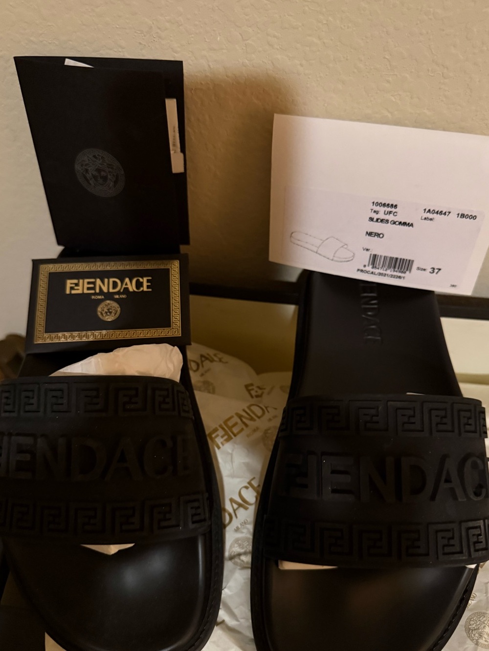 Fendi X Versace Nero Women Slide Sandals
